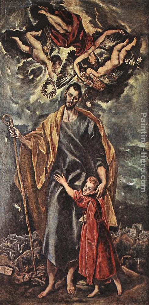 St Joseph and the Christ Child painting - El Greco St Joseph and the Christ Child art painting